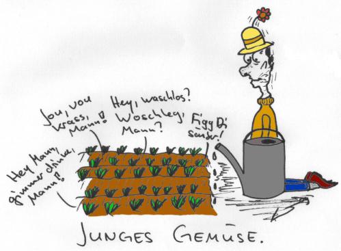 Cartoon: Junges Gemüse (medium) by al_sub tagged junges,gemüse,garten