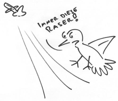 Cartoon: Raser (medium) by al_sub tagged raser,flugzeug,flug,verkehr,vogel