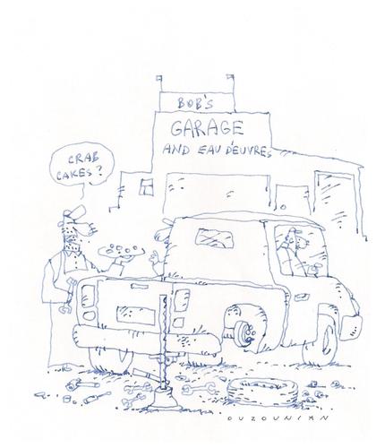 Cartoon: daily life of high society (medium) by ouzounian tagged highsociety,carrepairs,garages,mechanics