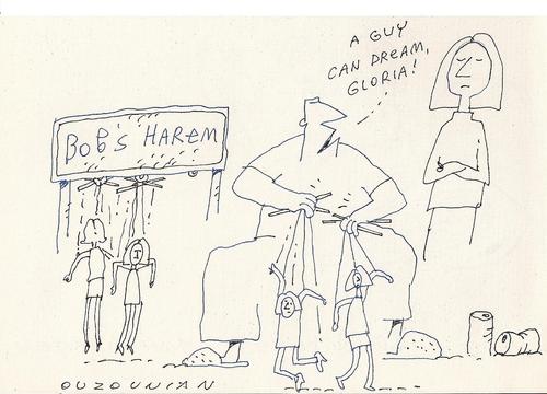 Cartoon: harem (medium) by ouzounian tagged harem,men,women,relationships