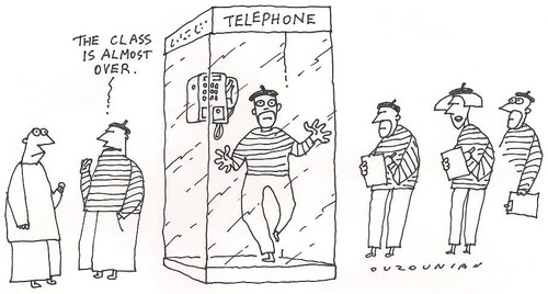 Cartoon: mimes and stuff (medium) by ouzounian tagged mimes,classes,telephoneboots