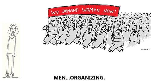 Cartoon: relationships and stuff (medium) by ouzounian tagged men,women,relationship,unions,demonstrations