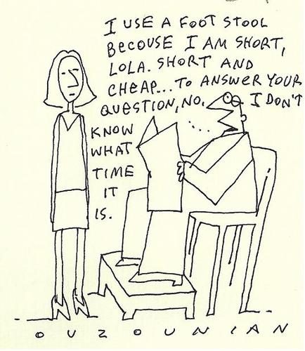 Cartoon: short and cheap (medium) by ouzounian tagged footstools,short,men,women,cheap