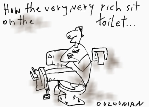 Cartoon: the very very rich (medium) by ouzounian tagged toilet,very