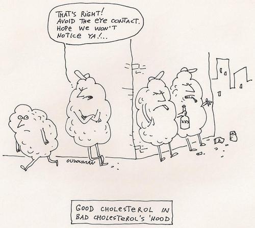 Cartoon: cholesterol and stuff (medium) by ouzounian tagged nutrition,health,cholesterol,gangs,transfats