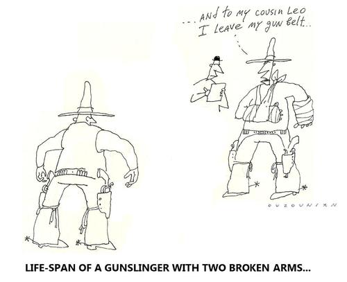 Cartoon: wild west and stuff (medium) by ouzounian tagged wildwest,cowboys,gunfighters,duels