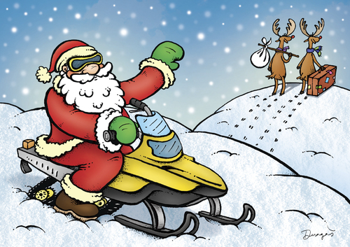 Cartoon: Notice (medium) by dragas tagged nikola,dragas,happy,new,year,merry,christmas,santa,claus