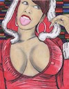 Cartoon: Cardi B (small) by odinelpierrejunior tagged art fashion painting drawing graphic design illustration artbasel clothes model contemporary portrait