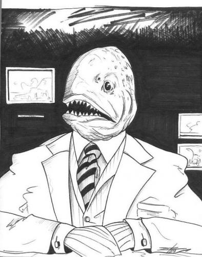 Cartoon: a BIG fish (medium) by James tagged fish,animals,animal,illustration,boss