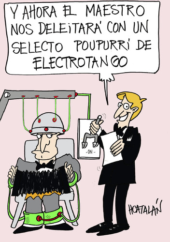 Cartoon: ELECTROTANGO (medium) by HCATALAN tagged tango,amor,musica