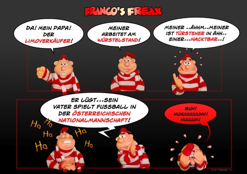 Cartoon: Österreich und Fussball (medium) by AlterEgon tagged fussball,wm,österreich,brasilien,schande,peinlich,knetcartoon,beruf,fussballer,weltmeisterschaft