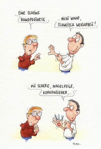 Cartoon: ... (medium) by ms rainer tagged prothese,handicap,schweizer