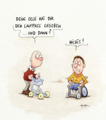 Cartoon: laufpass (medium) by ms rainer tagged rolli,behinderung,laufpass