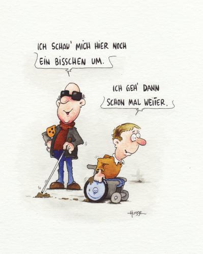 Cartoon: umschauen (medium) by ms rainer tagged blind,rolli,behinderung
