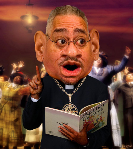 Cartoon: Reverend Jeremiah Wright (medium) by RodneyPike tagged reverend,jeremiah,wright,caricature,illustration,rwpike,rodney,pike