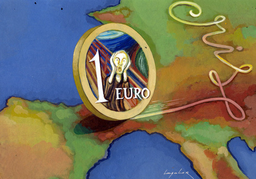 Cartoon: Euro scream (medium) by luka tagged euro