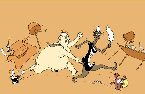 Cartoon: Dominique Strauss-Kahn! (medium) by Pierre tagged affäre,kahn,strauss