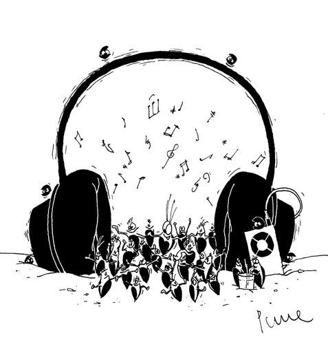 Cartoon: Muscheldisco! (medium) by Pierre tagged disco,strandparty,strand,party,miesmuschel,muschel