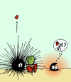 Cartoon: The valentine mussel (small) by Pierre tagged muschel,miesmuschel,seeigel,valentinstag,liebe,kaktus,rose,watt