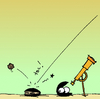 Cartoon: The daily mussel (small) by Pierre tagged muschel,miesmuschel,astronomie,meteorit,weltuntergang,watt,einschlag,fernrohr