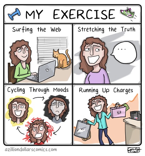 Cartoon: My Exercise (medium) by a zillion dollars comics tagged lifestyle,exercise,fitness
