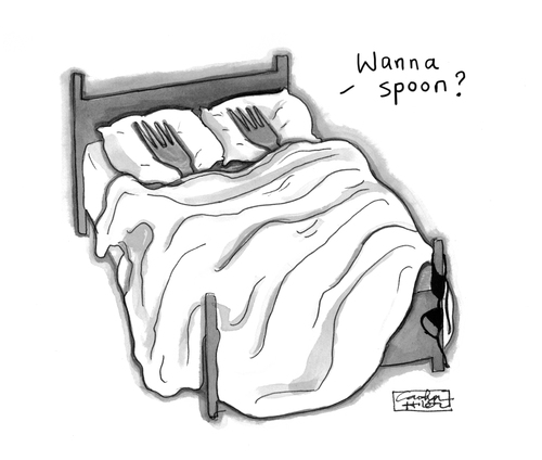 Cartoon: Pillow Talk (medium) by a zillion dollars comics tagged affection,relationships,love