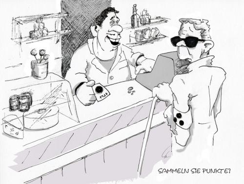 Cartoon: Sammeln Sie Punkte? (medium) by KryCha tagged blinder,punkte,cartoon,funny,