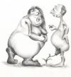 Cartoon: Überzieher (small) by KryCha tagged nude erotic funny cartoon bbw busen feet nackt woman fat