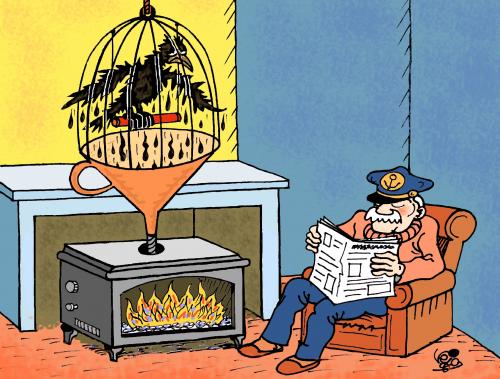 Cartoon: Alternative energie... (medium) by Vejo tagged alternative,energie,polution,birds