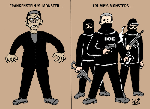 Cartoon: ICE... (medium) by Vejo tagged trump,ice,killers,usa,racism,migration