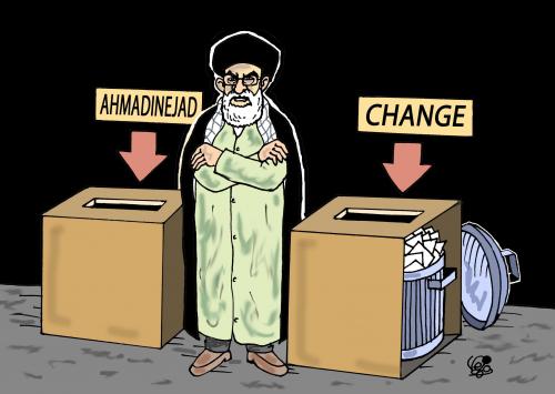 Cartoon: IRAN ELECTION... (medium) by Vejo tagged ahmadinejad,khamenei,election,iran