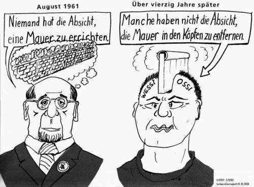 Cartoon: Mauer (medium) by Alan tagged mauer,köpfe,ulbricht,ost,west,teilung,berlin,wall,ossi,wessi