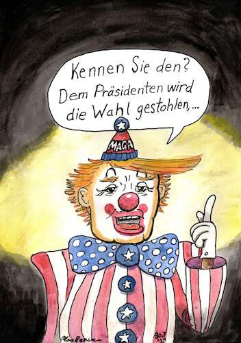 Cartoon: Trump Clown (medium) by Alan tagged trump,clown,witz,wahl,gestohlen