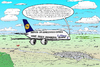 Cartoon: A380 auf Sichtflug (small) by Alan tagged airbus a380 lufthansa sichtflug flugzeug flugobjekte airplane visual flight