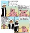 Cartoon: Eating pork (small) by Alan tagged pig,pork,muslims,