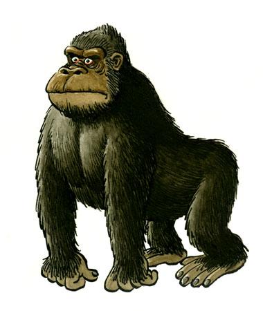 Cartoon: Gorilla (medium) by deleuran tagged goilla,animals,children,drawings