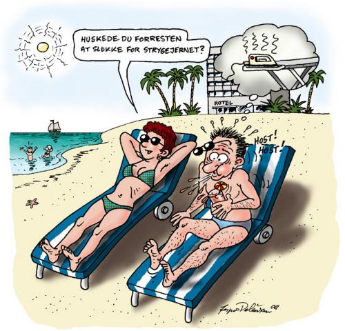 Cartoon: Happy holidays (medium) by deleuran tagged holidays,vacation,iron,electricity,fear,memory,