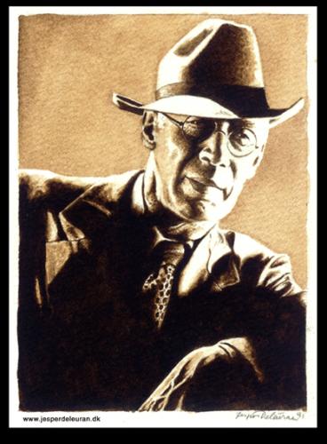 Cartoon: Henry Miller (medium) by deleuran tagged writers,artists,paintings,portraits,watercolor