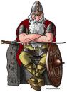 Cartoon: Holger the Dane (small) by deleuran tagged war legend vikings kronborg denmark history hamlet 