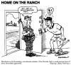Cartoon: Home on the ranch (small) by deleuran tagged missiles,rockets,gulf,war,bush,soldiers,pregnancy