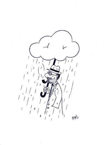Cartoon: Umbrella (medium) by Raoui tagged umbrella,rain,man,raining