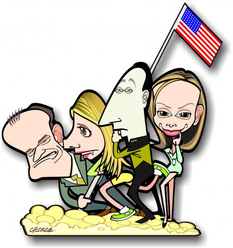 Cartoon: Iwo Jima 4 (medium) by spot_on_george tagged iwo,jima,buffy,star,trek,frasier,alli,macbeal
