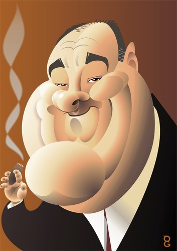 Cartoon: James Gandolfini - Tony Soprano (medium) by spot_on_george tagged james,gandolfini,sopranos,caricature