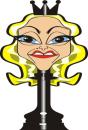 Cartoon: TV Times illo - Madonna (small) by spot_on_george tagged madonna chess pop caricature