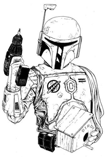 Cartoon: boba fett (medium) by chrisse kunst tagged star,wars,boba,fett,handwerk