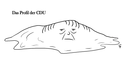 Cartoon: Profil der CDU (medium) by elke lichtmann tagged merkel,cdu,konservative,conservative,parteitag,programm