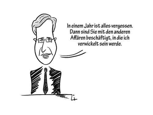 Cartoon: Wulffs heilsames Vergessen (medium) by elke lichtmann tagged wulff,affäre