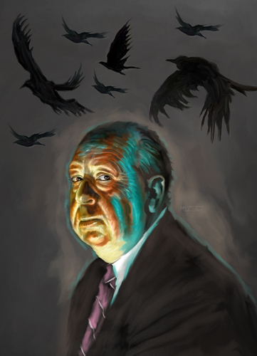 Cartoon: Alfred Hitchcock Illustration (medium) by McDermott tagged hitch,hitchcock,movies,horror,director,film,mcdermott,classic