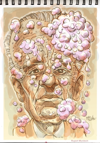 Cartoon: Pie in the Face Rupert Murdoch (medium) by McDermott tagged pieintheface,rupertmurdoch