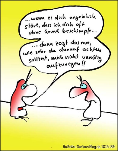 Cartoon: Klare Ansage (medium) by BoDoW tagged wortlos,beziehung,paar,unterdrückung,aufregen,streit,beschimpfen